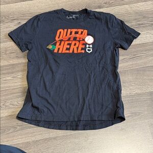 Under Armour Navy Tee with Orange Graphic